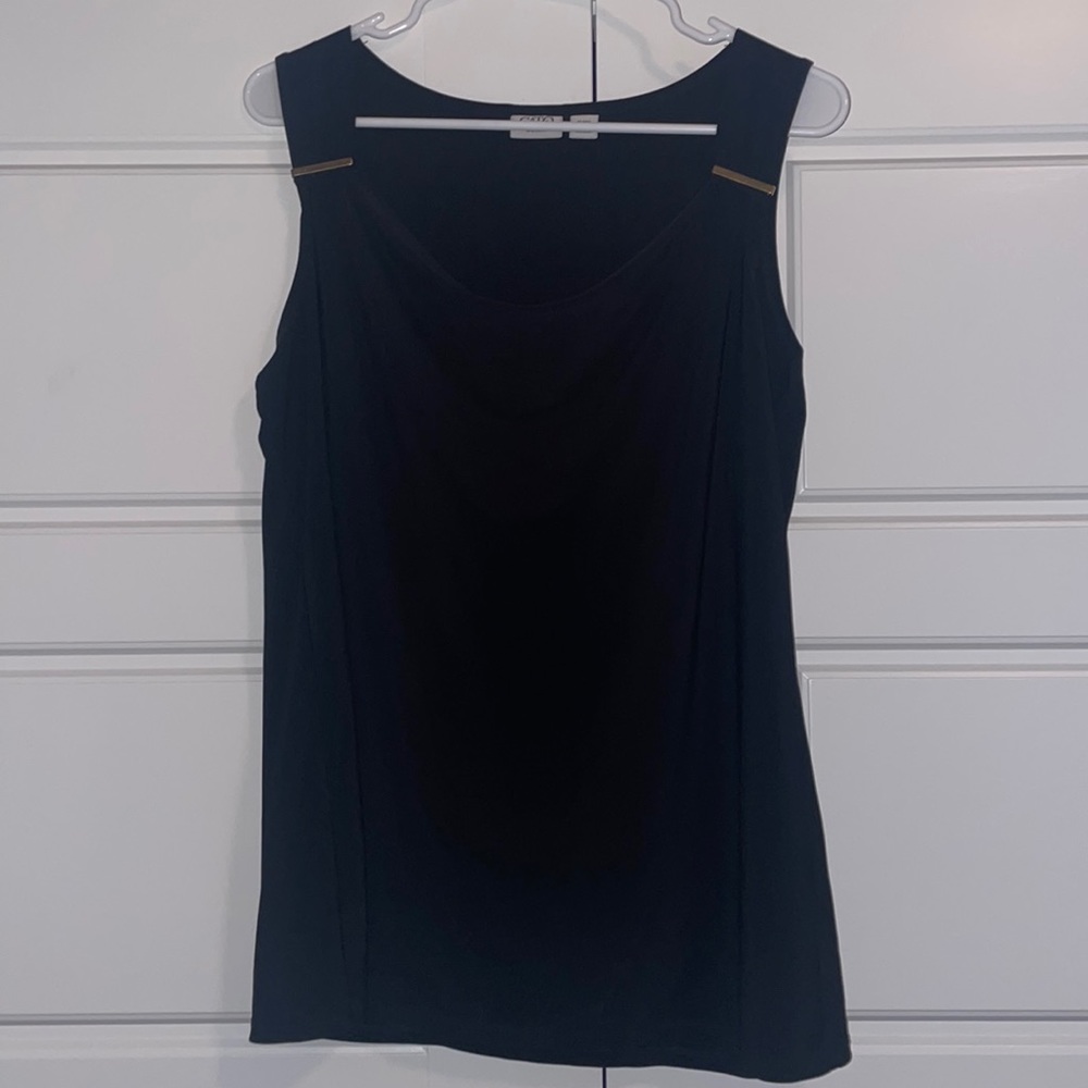 Cato 14/16W Dressy Tank Top black with gold accents